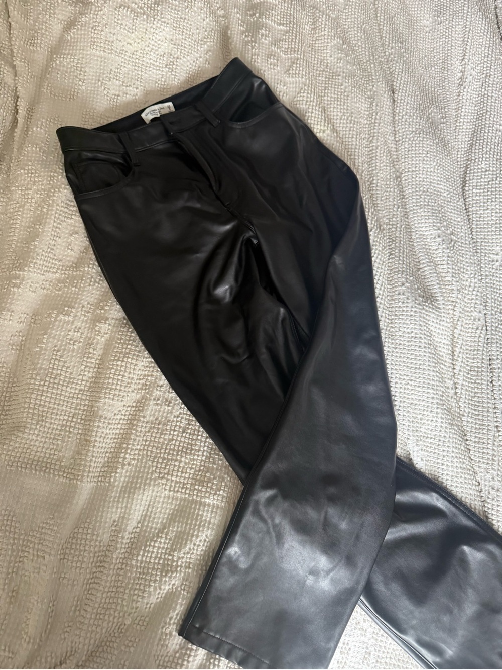 Abercrombie & Fitch Black Faux Leather High-Rise Pants